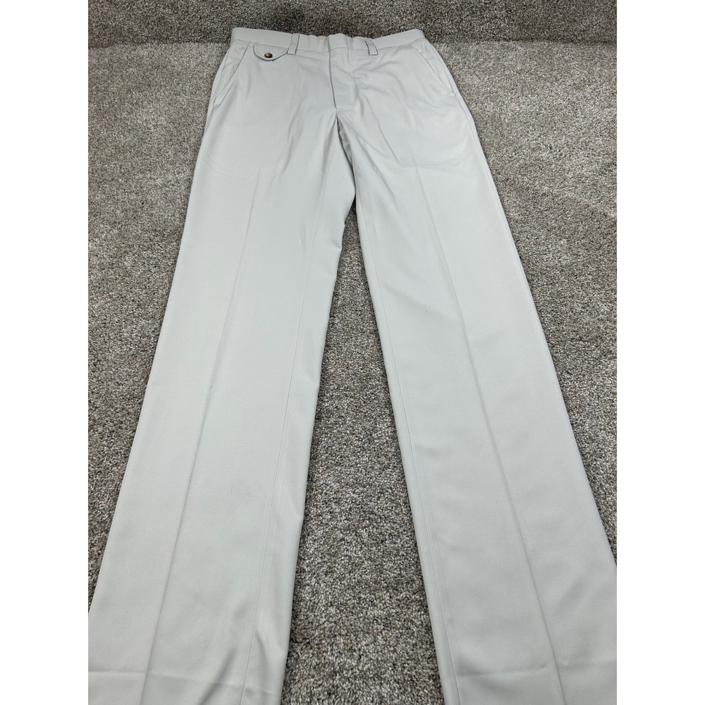 NWT Orvis Microfiber Travel Pants Plain Front Stone Gray Mens 32W #0826